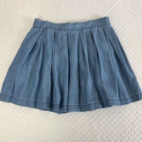 American Eagle AE Women's Size 2 Blue Flowing Above Knee Mini Skirt Shambray Y2K - Picture 6 of 12